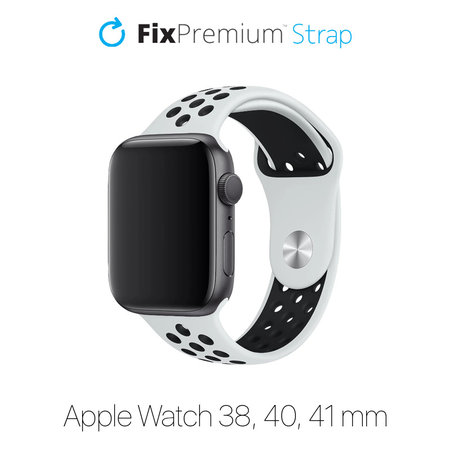 FixPremium - Silicon Sport Curea pentru Apple Watch (38, 40 & 41mm), alb