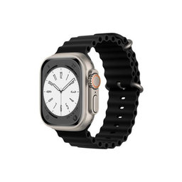 FixPremium - Curea Ocean Loop pentru Apple Watch (42, 44, 45 & 49mm), negru