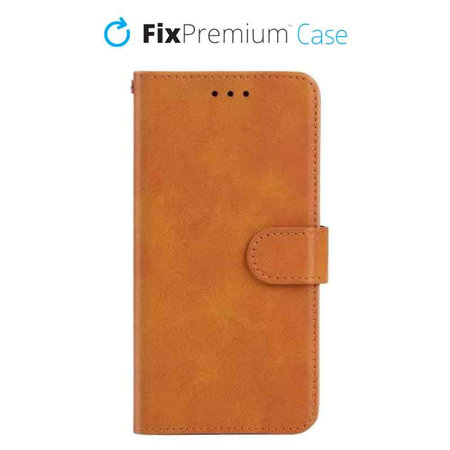 FixPremium - Caz Book Wallet pentru iPhone 11, maro