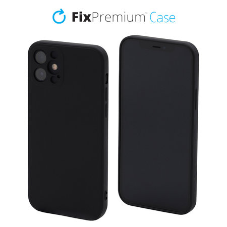 FixPremium - Caz Rubber pentru iPhone 12 mini, negru