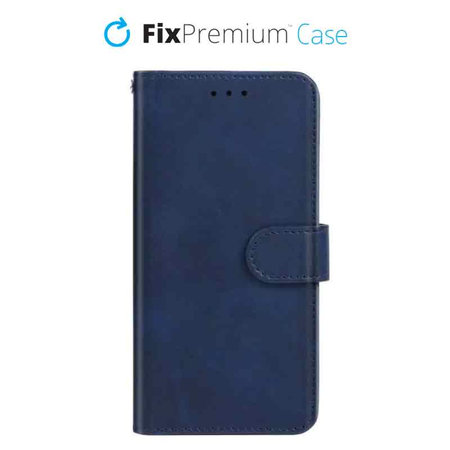 FixPremium - Caz Book Wallet pentru iPhone 13 mini, albastru