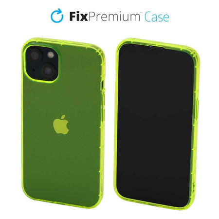 FixPremium - Caz Clear pentru iPhone 14, galben