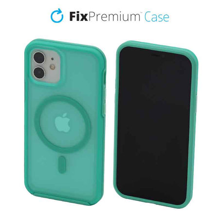 FixPremium - Caz Clear cu MagSafe pentru iPhone 12 & 12 Pro, mint blue