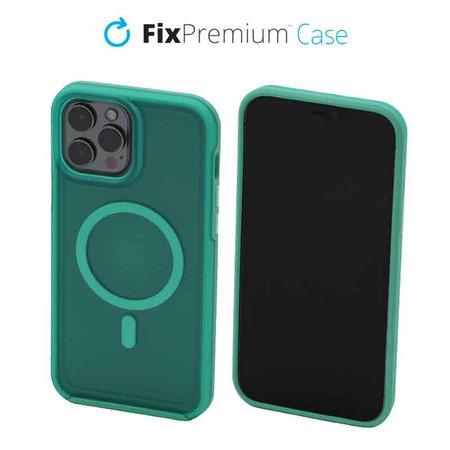 FixPremium - Caz Clear cu MagSafe pentru iPhone 13 Pro Max, mint blue