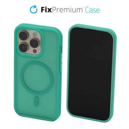 FixPremium - Caz Clear cu MagSafe pentru iPhone 14 Pro, mint blue