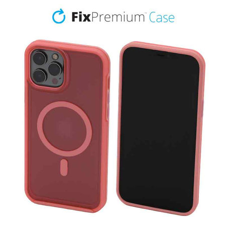 FixPremium - Caz Clear cu MagSafe pentru iPhone 13 Pro, peach pink