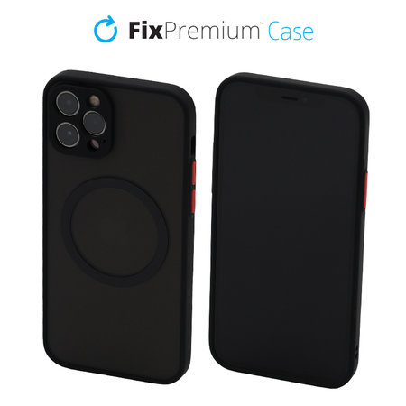 FixPremium - Caz Matte cu MagSafe pentru iPhone 12 Pro, negru