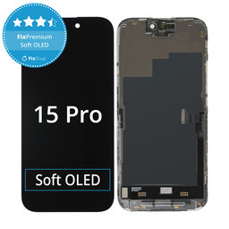 Apple iPhone 15 Pro - Ecran LCD + Sticlă Tactilă + Ramă Soft OLED FixPremium