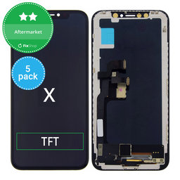 Apple iPhone X - Ecran LCD + Sticlă Tactilă + Ramă TFT (5 Pack)