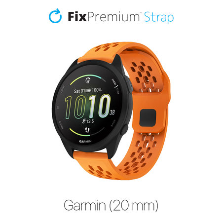 FixPremium - Curea universală din silicon pentru Garmin (20mm), portocaliu