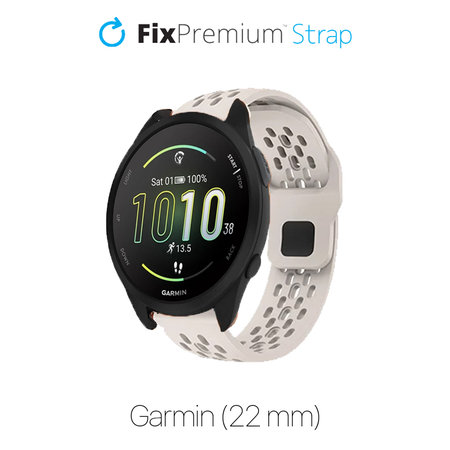 FixPremium - Curea universală din silicon pentru Garmin (22mm), alb