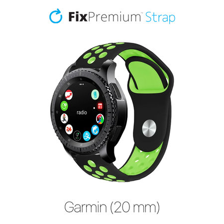 FixPremium - Curea sport din silicon pentru Garmin (20mm), negru