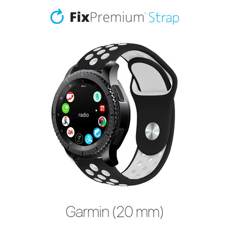 FixPremium - Curea sport din silicon pentru Garmin (20mm), negru