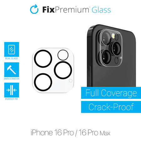 FixPremium Glass - Geam securizat a camerei din spate pentru iPhone 16 Pro & 16 Pro Max