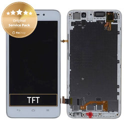 Huawei Ascend G620s - Ecran LCD + Sticlă Tactilă + Ramă (White) - 02350CTQ, 02350CTT Genuine Service Pack