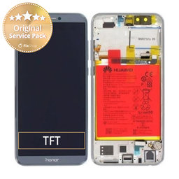 Huawei Honor 9 Lite - Ecran LCD + Sticlă Tactilă + Ramă + Baterie (Glacier Grey) - 02351SNR Genuine Service Pack