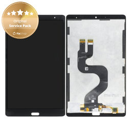 Huawei Mediapad M5 8 - Ecran LCD + Sticlă Tactilă + Ramă + Senzor de Amprentă (Space Grey) - 02351VKB Genuine Service Pack