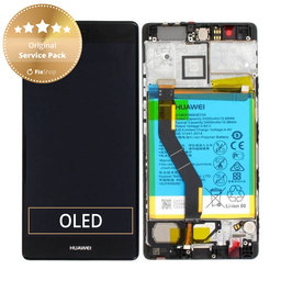 Huawei P9 Plus - Ecran LCD + Sticlă Tactilă + Ramă + Baterie (Black) - 02350SUS, 02350VXU Genuine Service Pack