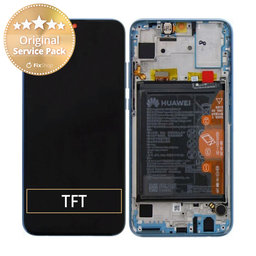 Huawei Honor 10 Lite - Ecran LCD + Sticlă Tactilă + Ramă + Baterie (Sky Blue) - 02352HGU Genuine Service Pack