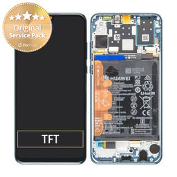 Huawei P30 Lite - Ecran LCD + Sticlă Tactilă + Ramă + Baterie (Peacock Blue) - 02352RQA Genuine Service Pack