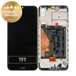 Huawei Y6 (2019) - Ecran LCD + Sticlă Tactilă + Ramă + Baterie (Midnight Black) - 02352LVM, 02352LVN Genuine Service Pack