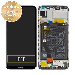 Huawei Y7 (2019), Y7 Prime (2019) - Ecran LCD + Sticlă Tactilă + Ramă + Baterie (Midnight Black) - 02352KCV, 02352KDB, 02352KDA, 02352LHQ, 02352KCY Genuine Service Pack