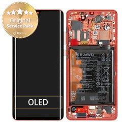 Huawei P30 Pro - Ecran LCD + Sticlă Tactilă + Ramă + Baterie (Amber Sunrise) - 02352PGK Genuine Service Pack