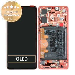 Huawei P30 - Ecran LCD + Sticlă Tactilă + Ramă + Baterie (Amber Sunrise) - 02352NLQ, 02353UBW, 02354HRG Genuine Service Pack