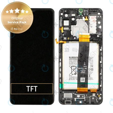 Samsung Galaxy A32 5G A326B - Ecran LCD + Sticlă Tactilă + Ramă + Baterie (Awesome Black) - GH82-25121A, GH82-25122A Genuine Service Pack