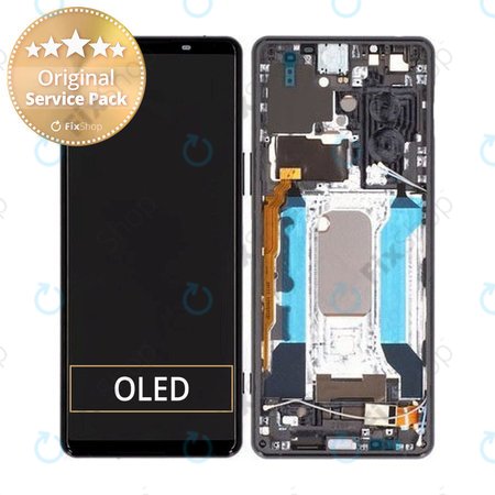 Sony Xperia 5 III - Ecran LCD + Sticlă Tactilă + Ramă (Black) - A5033714A Genuine Service Pack