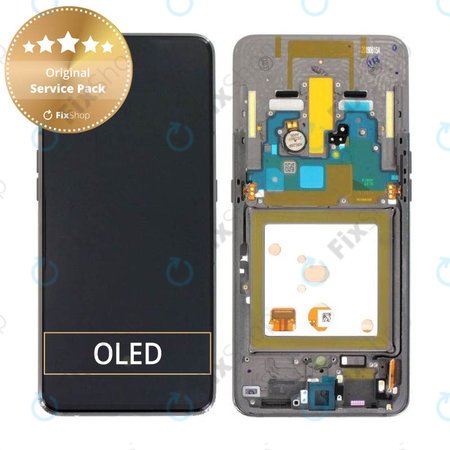 Samsung Galaxy A80 A805F - Ecran LCD + Sticlă Tactilă + Ramă (Phantom Black) - GH82-20348A, GH82-20390A, GH82-20368A Genuine Service Pack