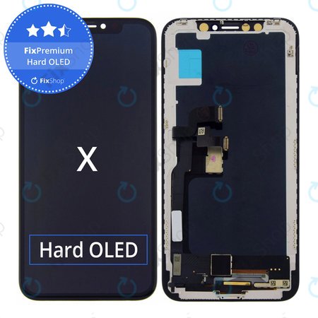 Apple iPhone X - Ecran LCD + Sticlă Tactilă + Ramă Hard OLED FixPremium