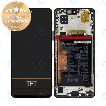 Huawei Nova 9 SE JLN-LX1 JLN-LX3 - Ecran LCD + Sticlă Tactilă + Ramă + Baterie (Midnight Black) - 02354UVY Genuine Service Pack