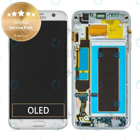 Samsung Galaxy S7 Edge G935F - Ecran LCD + Sticlă Tactilă + Ramă (Silver) - GH97-18533B, GH97-18594B, GH97-18767B Genuine Service Pack