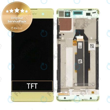 Sony Xperia XA F3111 - Ecran LCD + Sticlă Tactilă + Ramă (Lime Gold) - 78PA3100020, 78PA3100070 Genuine Service Pack