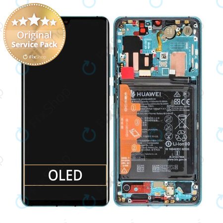 Huawei P30 Pro, P30 Pro 2020 - Ecran LCD + Sticlă Tactilă + Ramă + Baterie (Aurora) - 02352PGE Genuine Service Pack