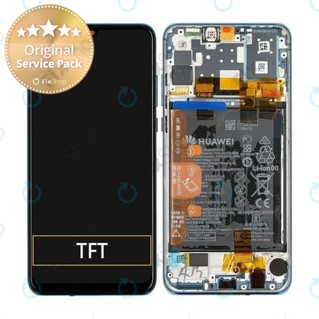 Huawei P30 Lite 2020 - Ecran LCD + Sticlă Tactilă + Ramă + Baterie (Peacock Blue) - 02353FQE, 02353DQS Genuine Service Pack