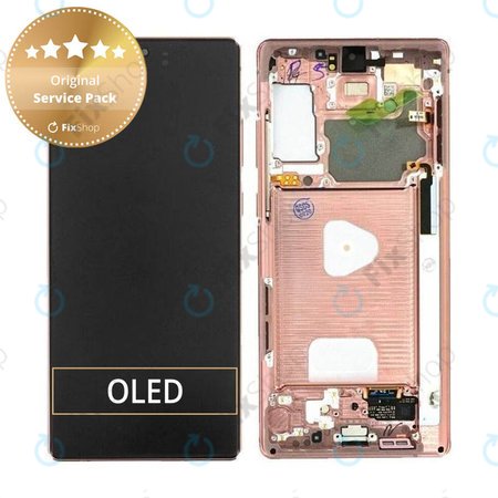 Samsung Galaxy Note 20 N980B - Ecran LCD + Sticlă Tactilă + Ramă (Mystic Bronze) - GH82-23495B, GH82-23733B Genuine Service Pack