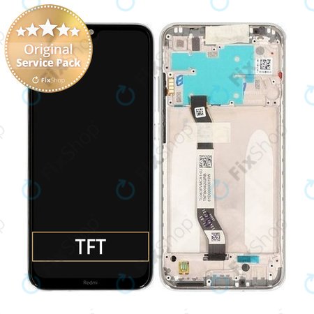 Xiaomi Redmi Note 8 - Ecran LCD + Sticlă Tactilă + Ramă (Moonlight White) - 5600040C3J00 Genuine Service Pack