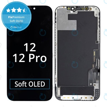 Apple iPhone 12, 12 Pro - Ecran LCD + Sticlă Tactilă + Ramă Soft OLED FixPremium