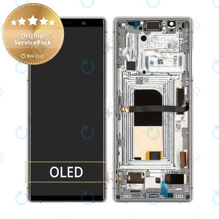 Sony Xperia 5 - Ecran LCD + Sticlă Tactilă + Ramă (Grey) - 1319-9455 Genuine Service Pack