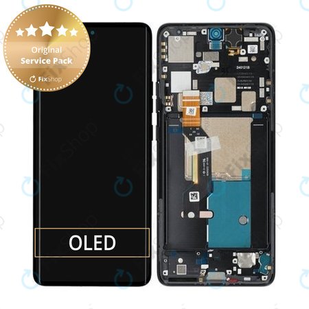 Motorola Edge 50 Pro - Ecran LCD + Sticla Tactilă + Ramă (Black Beauty) - 5D68C24092, 5D68C24322 Genuine Service Pack