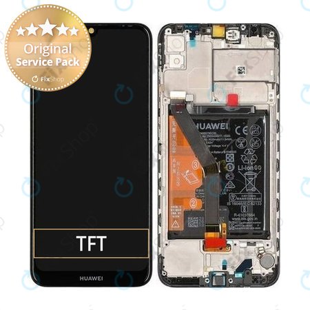 Huawei Y6s - Ecran LCD + Sticlă Tactilă + Ramă + Baterie (Starry Black) - 02353JJV Genuine Service Pack