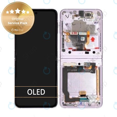 Samsung Galaxy Z Flip 3 F711B - Ecran LCD + Sticlă Tactilă + Ramă (Lavender) - GH82-26273D, GH82-27244D Genuine Service Pack