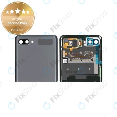 Samsung Galaxy Z Flip 5G F707B - Ecran LCD + Sticlă Tactilă + Ramă (Extern) (Mystic Gray) - GH96-13806A Genuine Service Pack