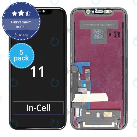 Apple iPhone 11 - Ecran LCD + Sticlă Tactilă + Ramă In-Cell FixPremium (5 Pack)