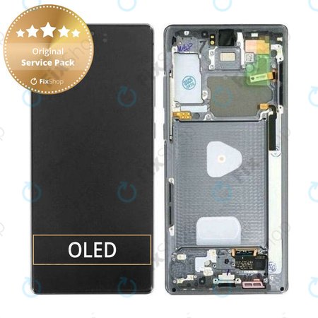 Samsung Galaxy Note 20 N980B - Ecran LCD + Sticlă Tactilă + Ramă (Mystic Gray) - GH82-23495A, GH82-23733A Genuine Service Pack