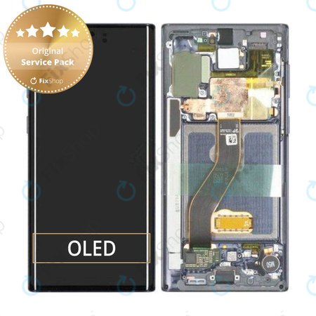 Samsung Galaxy Note 10 - Ecran LCD + Sticlă Tactilă + Ramă (Aura White) - GH82-20818B, GH82-20817B Genuine Service Pack