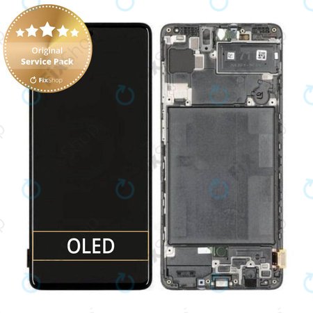 Samsung Galaxy A71 A715F - Ecran LCD + Sticlă Tactilă + Ramă (Prism Crush Black) - GH82-22152A, GH82-22248A Genuine Service Pack