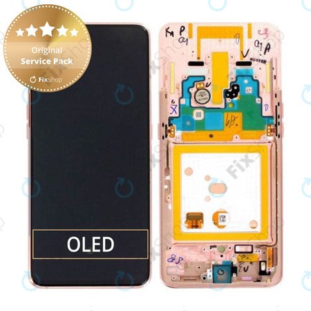 Samsung Galaxy A80 A805F - Ecran LCD + Sticlă Tactilă + Ramă (Angel Gold) - GH82-20348C, GH82-20368C, GH82-20390C Genuine Service Pack